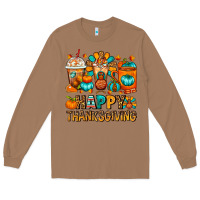 Toasted Coconut Happy Thanksgiving Coffee Cups Long Sleeve Tee - FaDigitalArtStudio