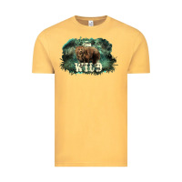Vintage Mustard Stay wild night Grizzly Bear Vintage Tee - HowdyJamesFarm