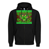 Black st.patricks heart shamrocks glitter Zipper Hoodie - BarkalooDesign