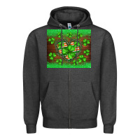 Charcoal Heather st.patricks heart shamrocks glitter Zipper Hoodie - BarkalooDesign