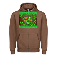 Chestnut st.patricks heart shamrocks glitter Zipper Hoodie - BarkalooDesign