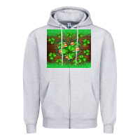 Heather Grey st.patricks heart shamrocks glitter Zipper Hoodie - BarkalooDesign