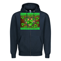 Navy st.patricks heart shamrocks glitter Zipper Hoodie - BarkalooDesign