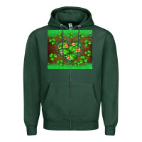 Sports Green st.patricks heart shamrocks glitter Zipper Hoodie - BarkalooDesign
