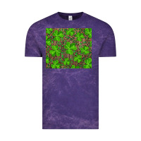 Cloud Purple shamrock and leopard Vintage Tee - RanaPortraitStore