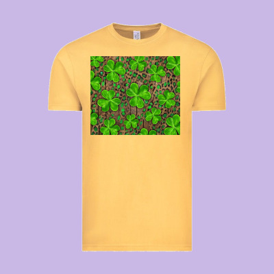 Shamrock And Leopard Vintage Tee Designed By Ranaportraitstore