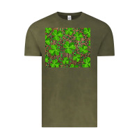 Vintage Olive shamrock and leopard Vintage Tee - RanaPortraitStore