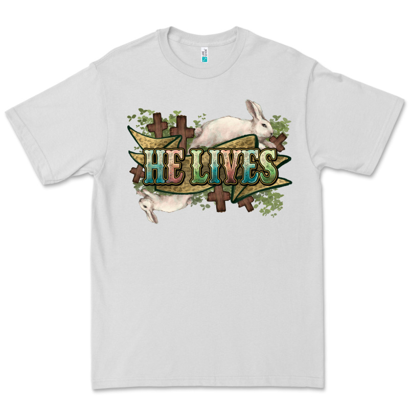 He Lives Easter Premium Tee by NancyCooperArtShop | Teevron