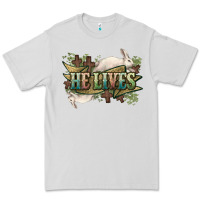Dove Grey He lives Easter Premium Tee - NancyCooperArtShop