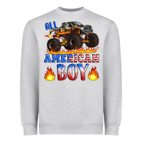 Heather Grey all american boy monster truck Heavyweight Sweatshirt - Artiststas
