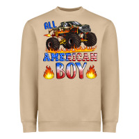 All American Boy Monster Truck Heavyweight Sweatshirt | Teevron