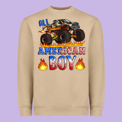 All American Boy Monster Truck Heavyweight Sweatshirt Designed By Artiststas