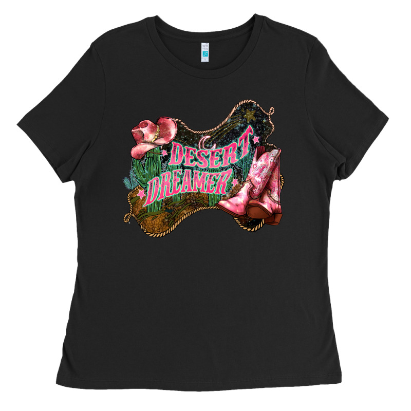Desert Dreamer Cowgirl Boots Hat Ladies Tee by HowdyJamesFarm | Teevron
