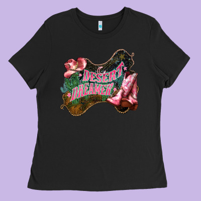 Desert Dreamer Cowgirl Boots Hat Ladies Tee Designed By Howdyjamesfarm