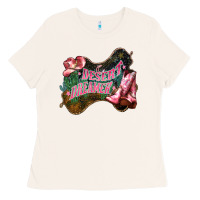 Bone Desert dreamer Cowgirl boots hat Ladies Tee - HowdyJamesFarm
