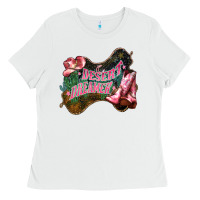 White Desert dreamer Cowgirl boots hat Ladies Tee - HowdyJamesFarm