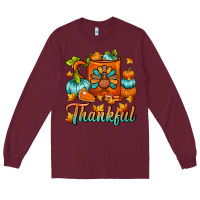 Burgundy Thankful Thanksgiving Coffee Mug Long Sleeve Tee - FaDigitalArtStudio