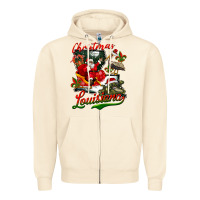 Sandshell louisiana christmas with  afro santa Zipper Hoodie - BarkalooDesign