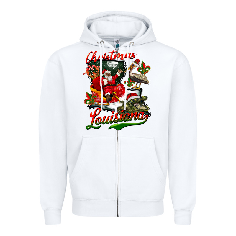 Louisiana Christmas With  Afro Santa Zipper Hoodie by BarkalooDesign | Teevron