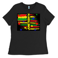 Black juneteenth american flag Ladies Tee - TumblerDesignByShophia