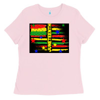 Bubblegum Pink juneteenth american flag Ladies Tee - TumblerDesignByShophia