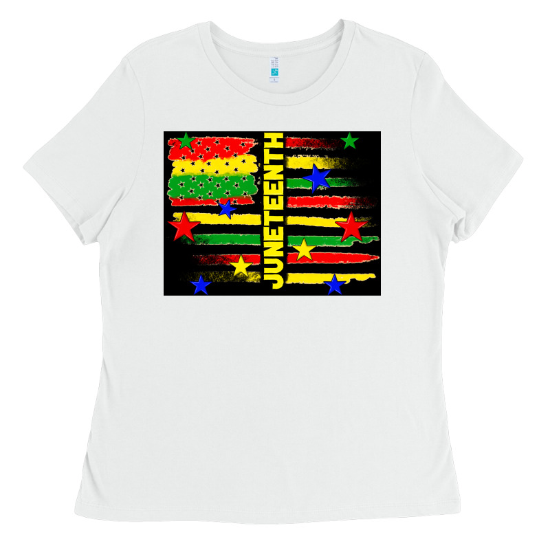 Juneteenth American Flag Ladies Tee by TumblerDesignByShophia | Teevron