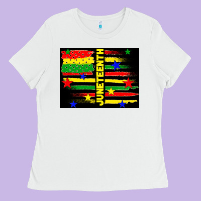 Juneteenth American Flag Ladies Tee Designed By Tumblerdesignbyshophia