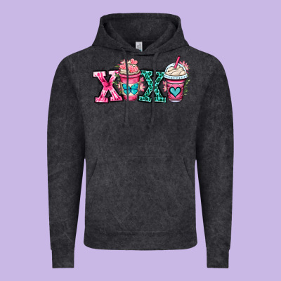 Xoxo Coffee Cups Vintage Hoodie Designed By Oliviacreatesart