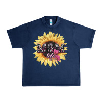 Navy Mom life sunflower mother's day Urban Heavy Tee - HowdyJamesFarm