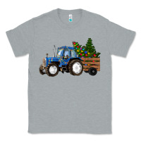 Heather Grey Blue Christmas Tractor Classic Tee - RanaPortraitStore