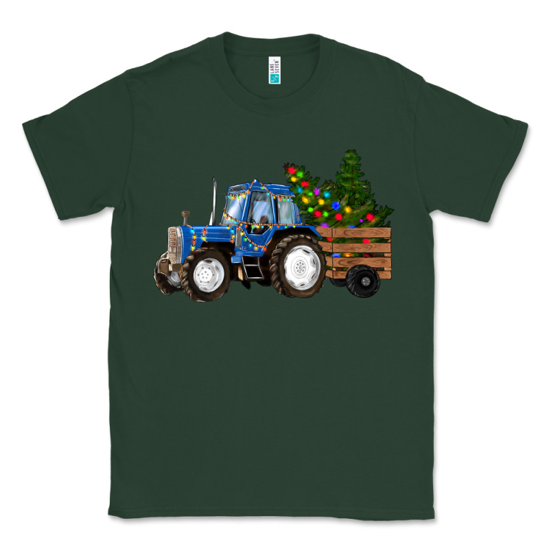Blue Christmas Tractor Classic Tee by RanaPortraitStore | Teevron