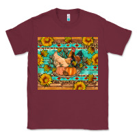 Burgundy Fall coop animals pumpkin Classic Tee - Artiststas