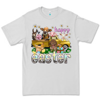 Dove Grey Happy Easter truck with farm animals Premium Tee - NancyCooperArtShop