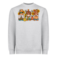 Heather Grey fall gnomes pumpkin sunflowers Heavyweight Sweatshirt - Artiststas