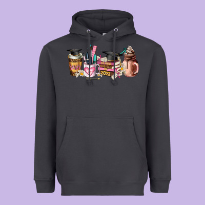 Senior 2023 Graduation Coffee Cups Heavyweight Hoodie Designed By Adodesignshop