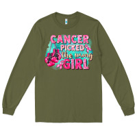 Army Green Cancer picked the wrong girl Breast Cancer Long Sleeve Tee - FaDigitalArtStudio