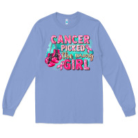 Colony Blue Cancer picked the wrong girl Breast Cancer Long Sleeve Tee - FaDigitalArtStudio