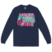 Navy Cancer picked the wrong girl Breast Cancer Long Sleeve Tee - FaDigitalArtStudio