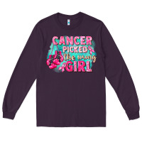 Plum Cancer picked the wrong girl Breast Cancer Long Sleeve Tee - FaDigitalArtStudio