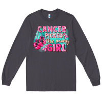 Smoke Cancer picked the wrong girl Breast Cancer Long Sleeve Tee - FaDigitalArtStudio