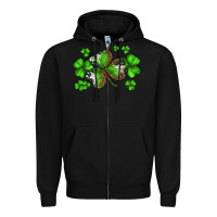 Black st. patricks day shamrocks Zipper Hoodie - BarkalooDesign