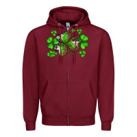 Burgundy st. patricks day shamrocks Zipper Hoodie - BarkalooDesign