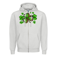 Dove Grey st. patricks day shamrocks Zipper Hoodie - BarkalooDesign