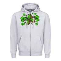 Heather Grey st. patricks day shamrocks Zipper Hoodie - BarkalooDesign