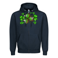 Navy st. patricks day shamrocks Zipper Hoodie - BarkalooDesign