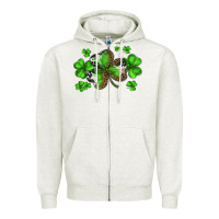 Oatmeal Heather st. patricks day shamrocks Zipper Hoodie - BarkalooDesign