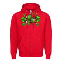 Red st. patricks day shamrocks Zipper Hoodie - BarkalooDesign