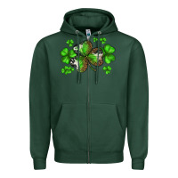 Sports Green st. patricks day shamrocks Zipper Hoodie - BarkalooDesign