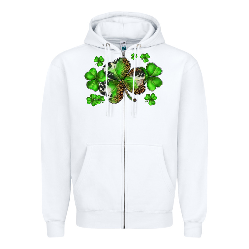 St. Patricks Day Shamrocks Zipper Hoodie by BarkalooDesign | Teevron