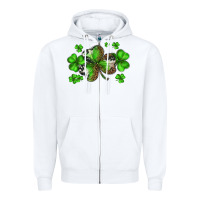 White st. patricks day shamrocks Zipper Hoodie - BarkalooDesign